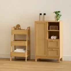 Étagère de rangement 3 niveaux avec paniers intégrés