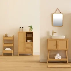 Étagère de rangement 3 niveaux avec paniers intégrés