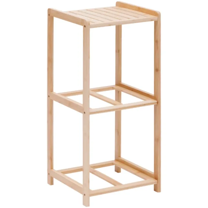 Étagère de rangement 2 niveaux avec boîtes tissu