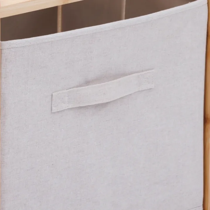 Étagère de rangement 2 niveaux avec boîtes tissu