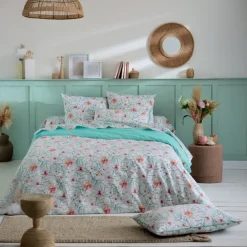 Taie de traversin coton floral exotique
