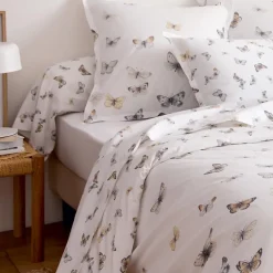 Taie de traversin percale de coton 80 fils motif papillons
