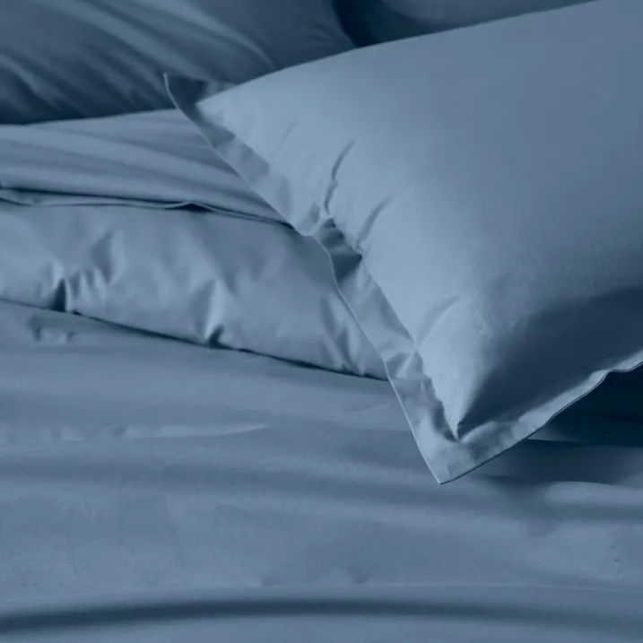 Taie de traversin percale de coton piquée unie
