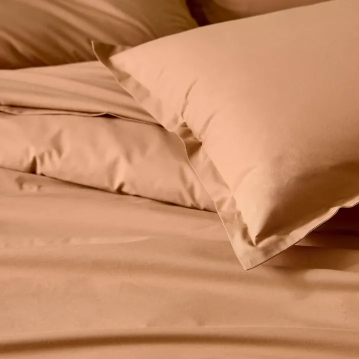 Taie de traversin percale de coton piquée unie