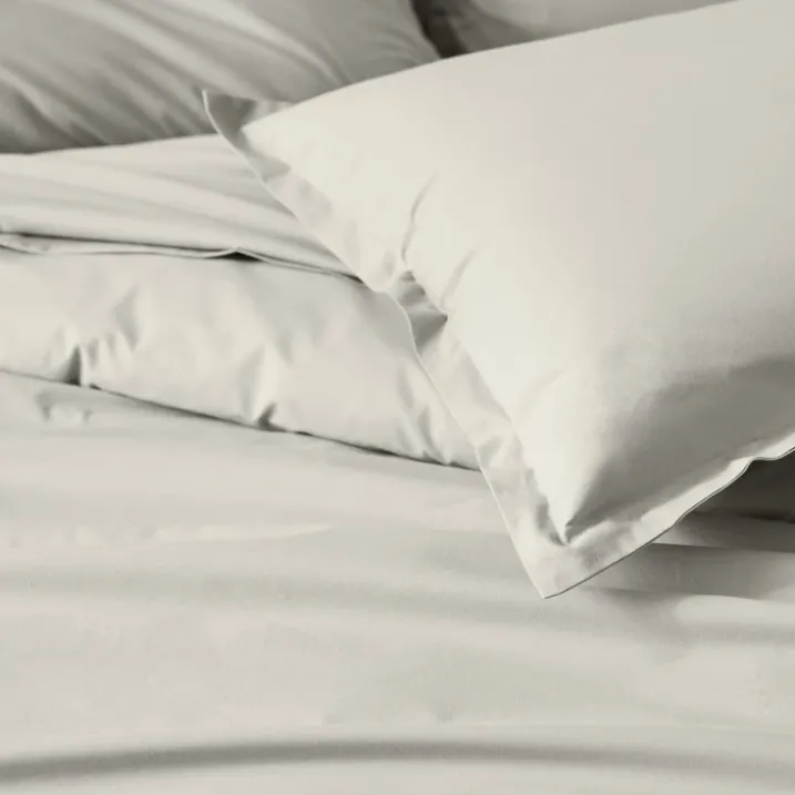 Taie de traversin percale de coton piquée unie