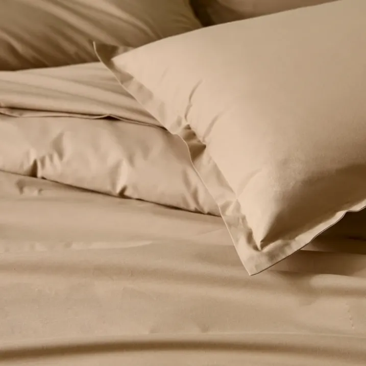 Taie de traversin percale de coton piquée unie