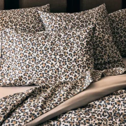 Taie d’oreiller percale de coton léopard