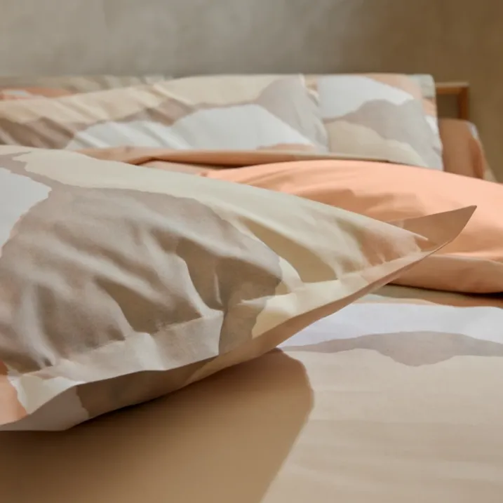 Taie d’oreiller percale de coton paysage abstrait