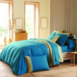 Taie d’oreiller percale de coton géométrique