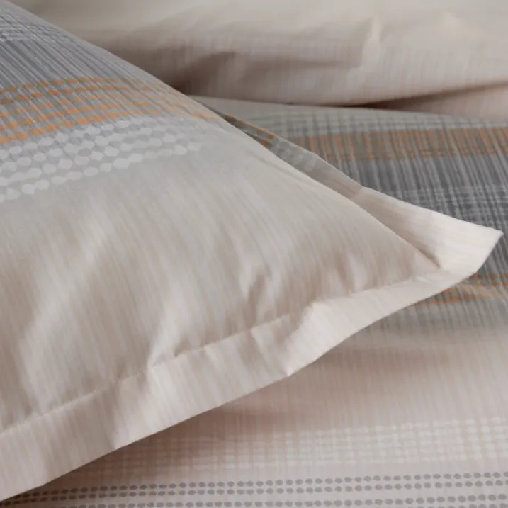 Taie d’oreiller percale de coton dégradé rayé