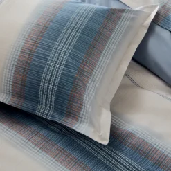 Taie d’oreiller percale de coton dégradé rayé