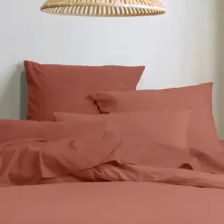Taie d'oreiller unie en coton bio