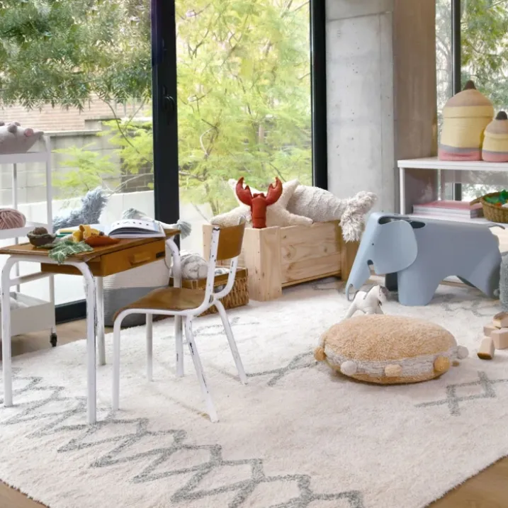 Tapis atlas natural bleu vintage