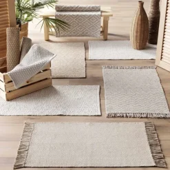Tapis déco en coton tissé