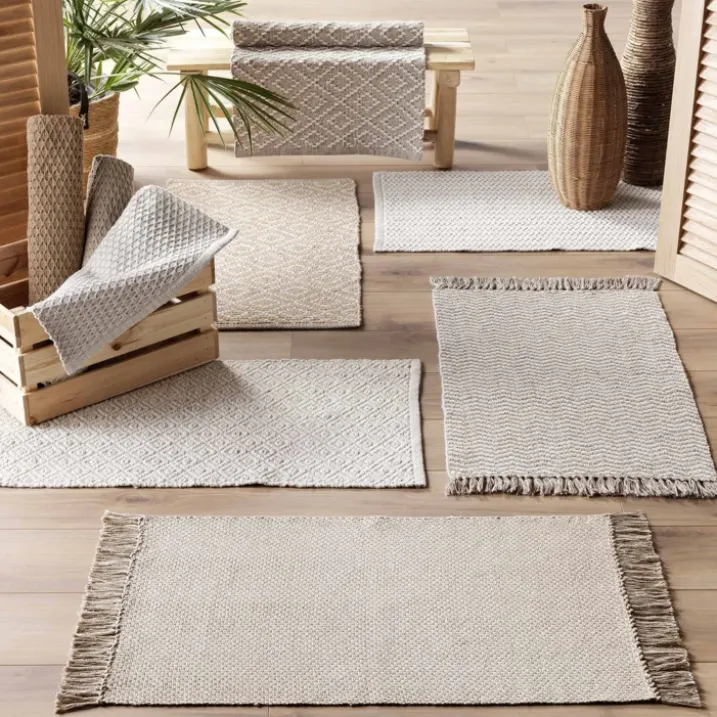 Tapis déco en coton tissé