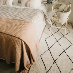 Tapis de couloir lavable bereber beige