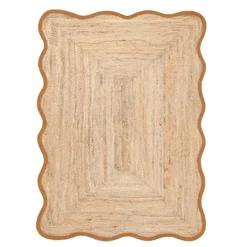 Tapis de salon tressé avec finition ondulée