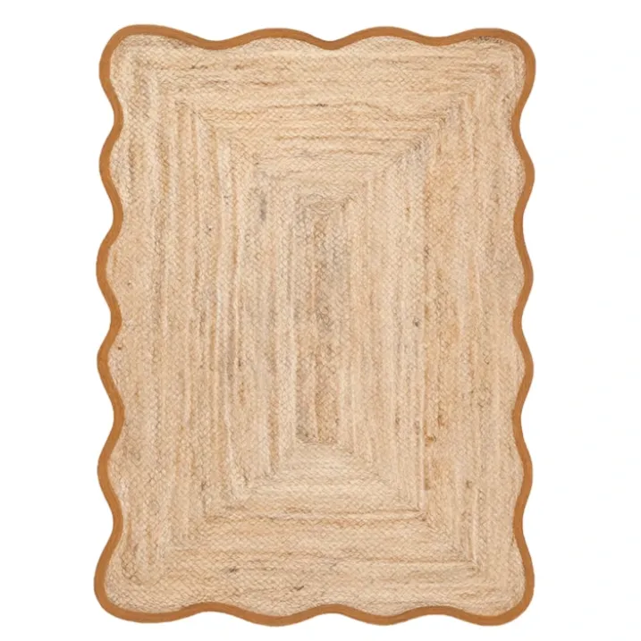 Tapis de salon tressé avec finition ondulée