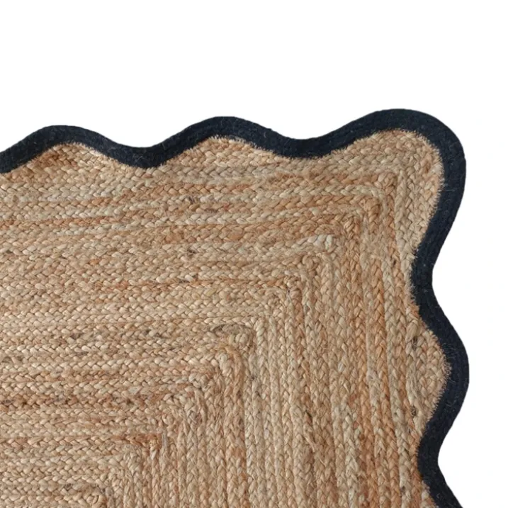 Tapis de salon tressé avec finition ondulée