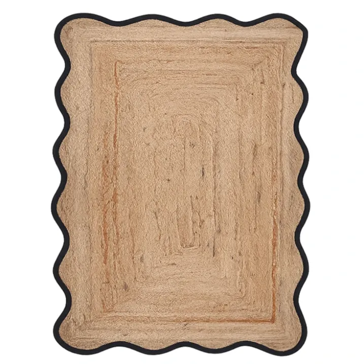 Tapis de salon tressé avec finition ondulée