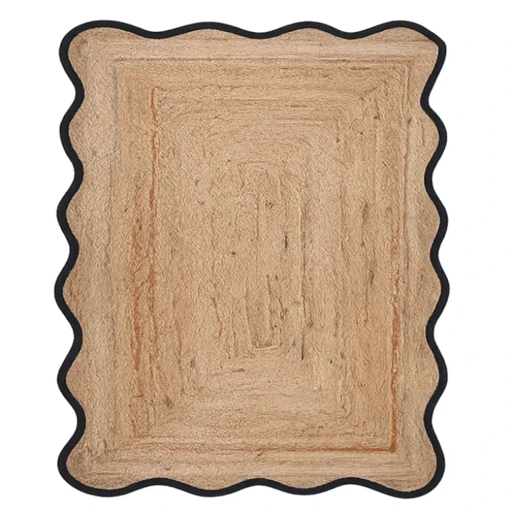 Tapis de salon tressé avec finition ondulée