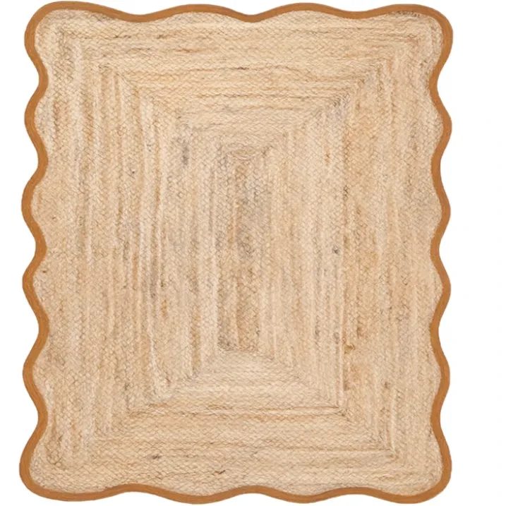 Tapis de salon tressé avec finition ondulée