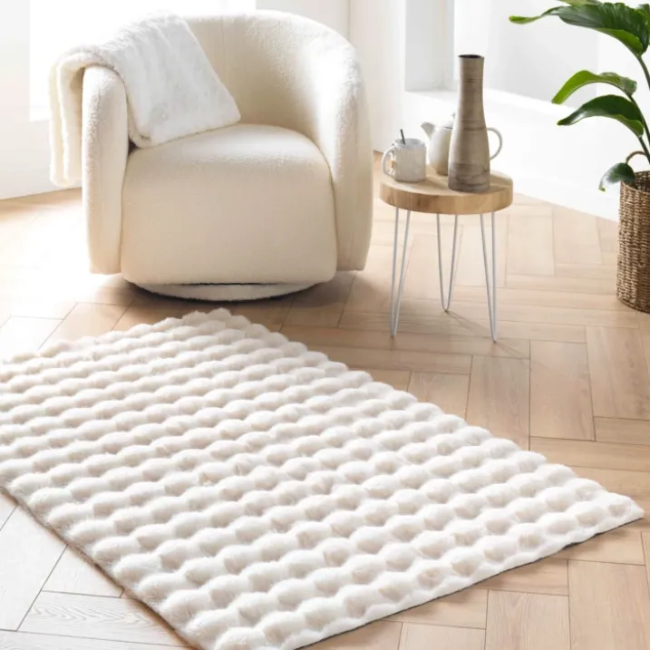 Tapis doux en imitation fourrure avec relief moelleux