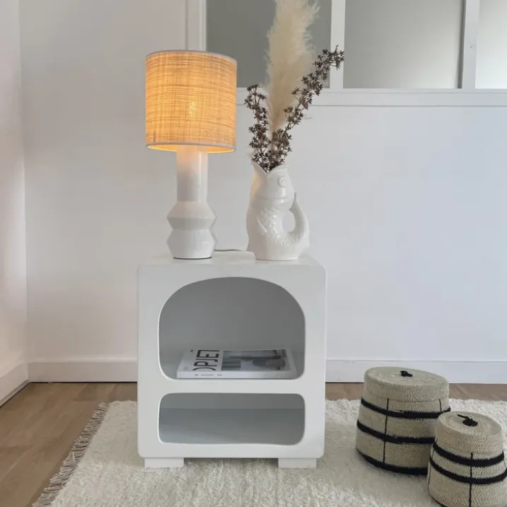Tapis en coton tissé main avec franges