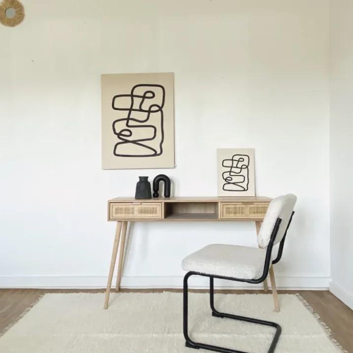 Tapis en coton tissé main avec franges