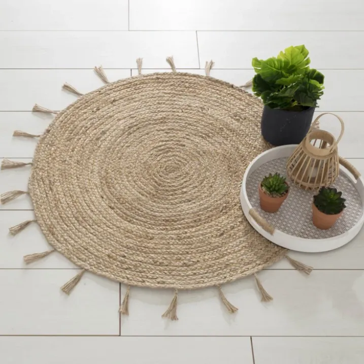 Tapis en jute et lurex