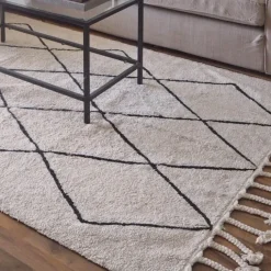 Tapis lavable bereber beige