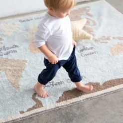 Tapis lavable carte vintage