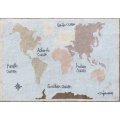 Tapis lavable carte vintage