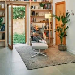 Tapis lavable en laine café doré