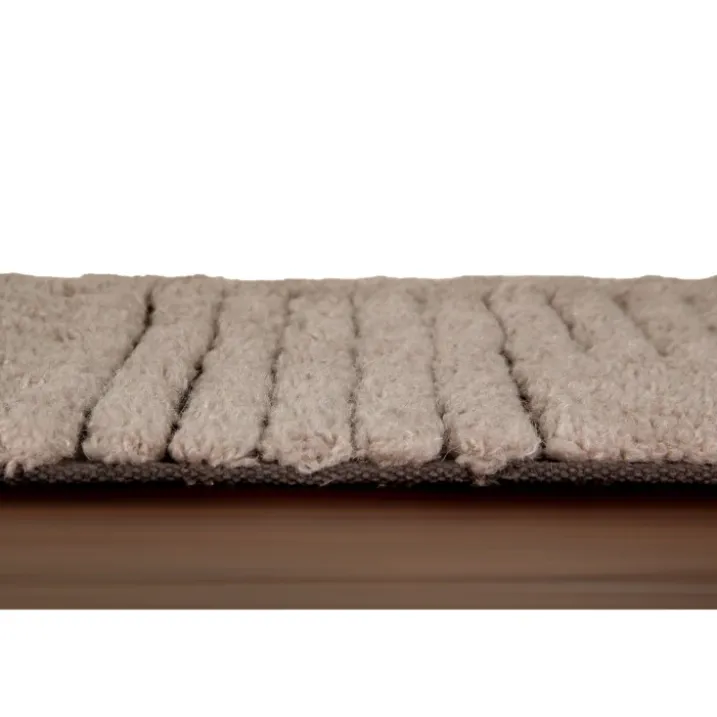 Tapis lavable en laine café doré