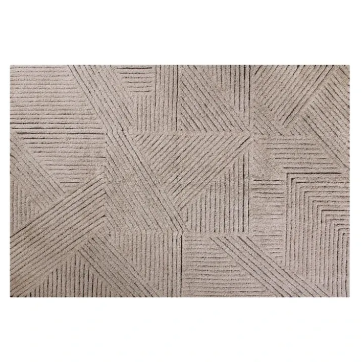 Tapis lavable en laine café doré
