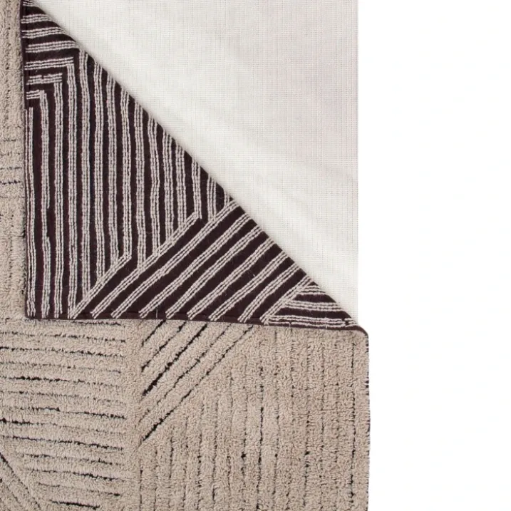 Tapis lavable en laine café doré