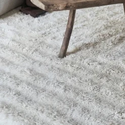 Tapis lavable en laine dunes - mouton blanc
