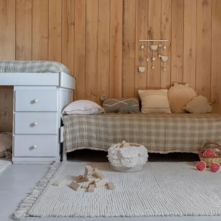 Tapis lavable en laine koa grès