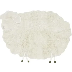 Tapis lavable en laine mouton au nez rose