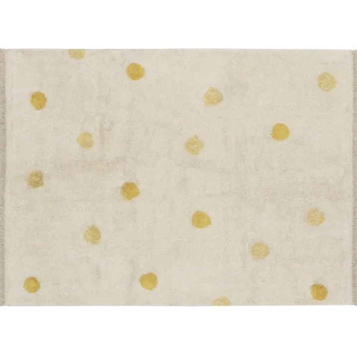 Tapis lavable hippy dots naturel