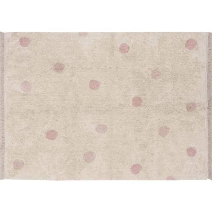 Tapis lavable hippy dots naturel