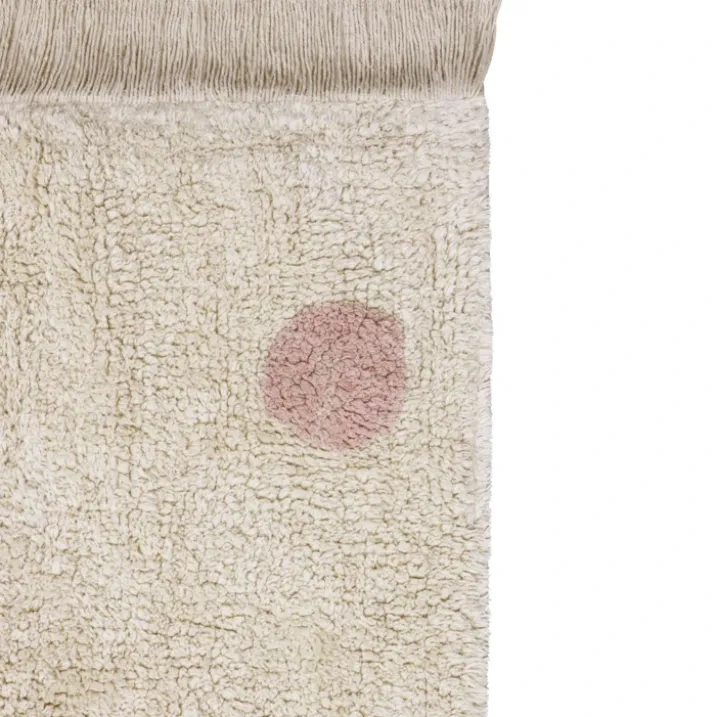 Tapis lavable hippy dots naturel