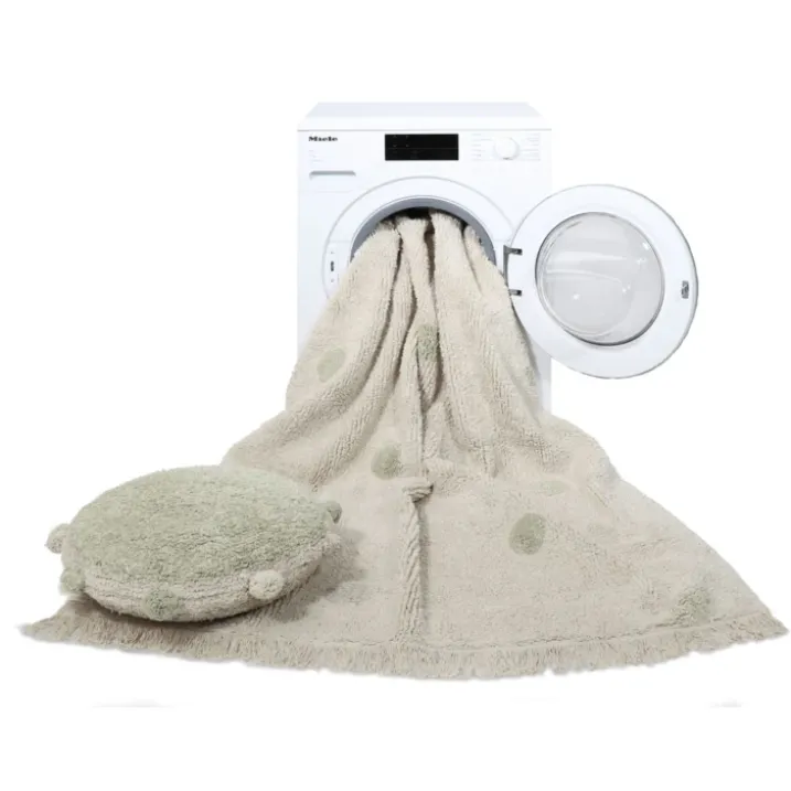 Tapis lavable hippy dots naturel