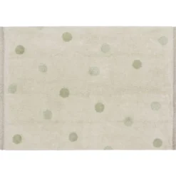 Tapis lavable hippy dots naturel
