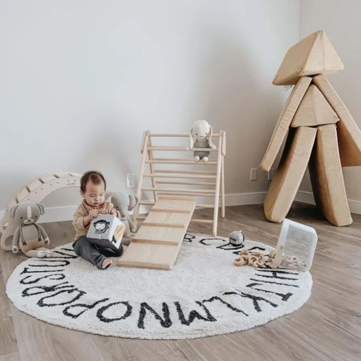 Tapis lavable rond alphabet ABC
