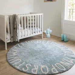 Tapis lavable rond alphabet ABC