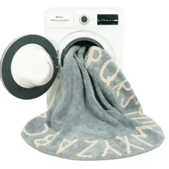 Tapis lavable rond alphabet ABC
