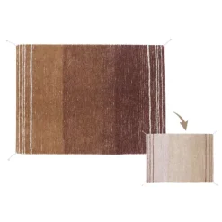 Tapis lavable réversible caramel double