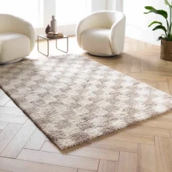 Tapis rectangulaire à poils longs